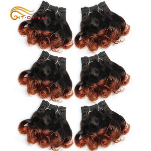 Curly Human Hair Bundles 100% Human Hair Bundles Brazilian Hair Weave Bundles 6 Pcs/Lot Color 1B/2/4/30/33/99J Curly Hair