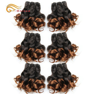 Curly Human Hair Bundles 100% Human Hair Bundles Brazilian Hair Weave Bundles 6 Pcs/Lot Color 1B/2/4/30/33/99J Curly Hair