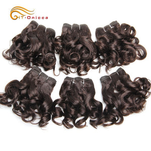 Curly Human Hair Bundles 100% Human Hair Bundles Brazilian Hair Weave Bundles 6 Pcs/Lot Color 1B/2/4/30/33/99J Curly Hair