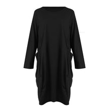 Load image into Gallery viewer, Women Casual Loose Dress with Pocket Ladies Fashion O Neck Long Tops Female T Shirt Dress Streetwear Plus Size 5XL vestidos
