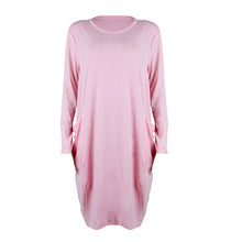 Load image into Gallery viewer, Women Casual Loose Dress with Pocket Ladies Fashion O Neck Long Tops Female T Shirt Dress Streetwear Plus Size 5XL vestidos
