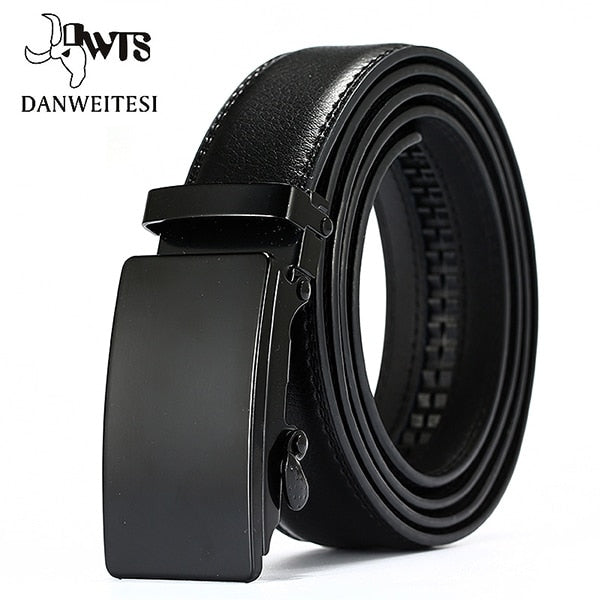 [DWTS]Genuine Leather Belts For Men Automatic Male Belts Cummerbunds Leather Belt Men dropshipping Black Belts cinturon hombre