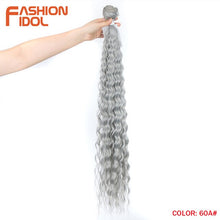 Load image into Gallery viewer, FASHION IDOL Loose Deep Wave Hair Bundles 28-32Inch Ombre Brown Red Super Long Hair Synthetic Weaves Curly Wave Hair Extensions
