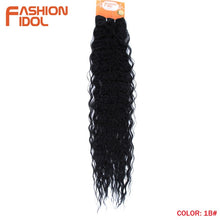 Load image into Gallery viewer, FASHION IDOL Loose Deep Wave Hair Bundles 28-32Inch Ombre Brown Red Super Long Hair Synthetic Weaves Curly Wave Hair Extensions
