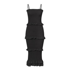 Load image into Gallery viewer, NEDEINS Summer Fashion Sling Long Dress Women 2020 Casual Party Dress Female Ruffles Vestidos Plus Size Natural Solid Dress
