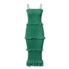 Load image into Gallery viewer, NEDEINS Summer Fashion Sling Long Dress Women 2020 Casual Party Dress Female Ruffles Vestidos Plus Size Natural Solid Dress
