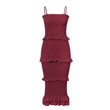 Load image into Gallery viewer, NEDEINS Summer Fashion Sling Long Dress Women 2020 Casual Party Dress Female Ruffles Vestidos Plus Size Natural Solid Dress
