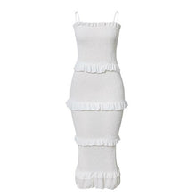 Load image into Gallery viewer, NEDEINS Summer Fashion Sling Long Dress Women 2020 Casual Party Dress Female Ruffles Vestidos Plus Size Natural Solid Dress
