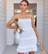 Load image into Gallery viewer, NEDEINS Summer Fashion Sling Long Dress Women 2020 Casual Party Dress Female Ruffles Vestidos Plus Size Natural Solid Dress

