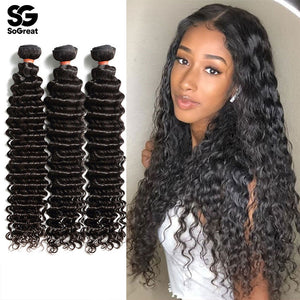 Deep Wave Bundles Curly Human Hair Extensions Curly Deep Water Wave 30 Inch Bundles 3 4 Pcs Virgin Hair Weave Human Hair Bundles