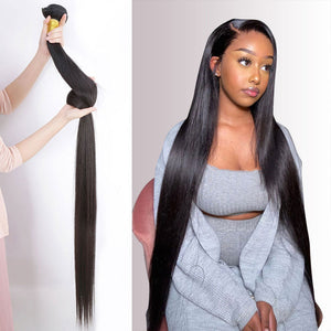 Straight Bundles Human Hair Brazilian virgin Hair Weave Straight 30 32 40 inch Bundles Human Hair Extension Human Hair Bundles