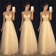 Load image into Gallery viewer, Women Long Dress Sexy Ladies Lace Dresses Solid Color V Neck Sleeveless Wedding Party Dresses For Women Maxi Long Dress Sundress
