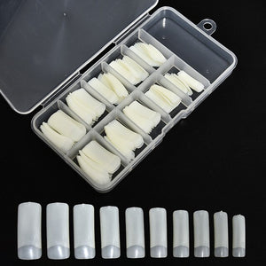 100Pcs Acrylic False Fake Nail Fingernail Professional Full Cover Fasle Nail Art Fingernail Color Card Polish Tips Manicure Set