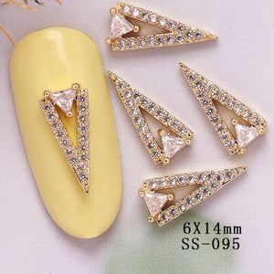 5pcs metal nail art zircon hollow decorations Nail art Luxury Metal Jewelry fingernail Zircon Diamond charms Manicure decoration