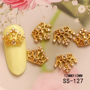 5pcs metal nail art zircon hollow decorations Nail art Luxury Metal Jewelry fingernail Zircon Diamond charms Manicure decoration