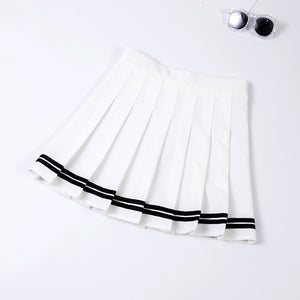 XS-XXL High Waist Women's Skirts Striped Pleated Skirt Elastic Waist Female Skirts Sweet Mini Skirts Dance Skirt Plaid Skirt y2k