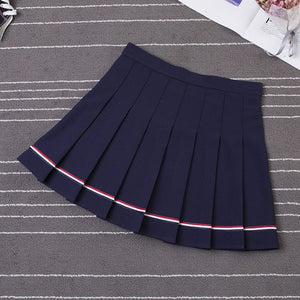 XS-XXL High Waist Women's Skirts Striped Pleated Skirt Elastic Waist Female Skirts Sweet Mini Skirts Dance Skirt Plaid Skirt y2k