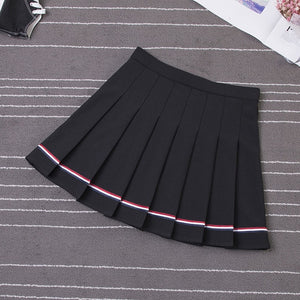 XS-XXL High Waist Women's Skirts Striped Pleated Skirt Elastic Waist Female Skirts Sweet Mini Skirts Dance Skirt Plaid Skirt y2k