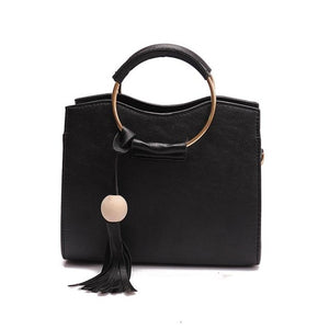 PU Leather Handbag For Women Girl Fashion Tassel Messenger Bags With Ball Bolsa Female Shoulder Bags Ladies Party Crossby Bag