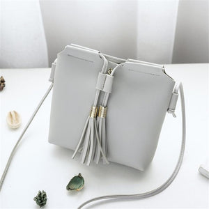 PU Leather Handbag For Women Girl Fashion Tassel Messenger Bags With Ball Bolsa Female Shoulder Bags Ladies Party Crossby Bag