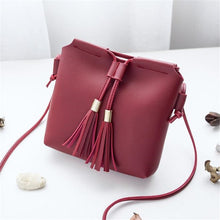 Load image into Gallery viewer, PU Leather Handbag For Women Girl Fashion Tassel Messenger Bags With Ball Bolsa Female Shoulder Bags Ladies Party Crossby Bag
