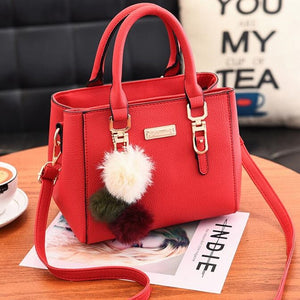 PU Leather Handbag For Women Girl Fashion Tassel Messenger Bags With Ball Bolsa Female Shoulder Bags Ladies Party Crossby Bag