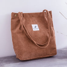 Load image into Gallery viewer, Women Corduroy Shopping Bag Female Canvas Cloth Shoulder Bag Environmental Storage Handbag Reusable Foldable Eco Grocery Totes
