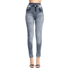 Load image into Gallery viewer, High Waist Imitation Jean Leggings Slim Elastic Seamless Plus Size 3XL Skinny Pencil Pant Female Workout Running Leggings
