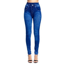 Load image into Gallery viewer, High Waist Imitation Jean Leggings Slim Elastic Seamless Plus Size 3XL Skinny Pencil Pant Female Workout Running Leggings
