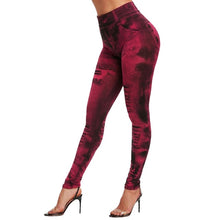 Load image into Gallery viewer, High Waist Imitation Jean Leggings Slim Elastic Seamless Plus Size 3XL Skinny Pencil Pant Female Workout Running Leggings
