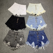 Load image into Gallery viewer, female fashion casual summer cool women denim booty Shorts high waists fur-lined leg-openings Plus size sexy short Jeans
