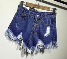 Load image into Gallery viewer, female fashion casual summer cool women denim booty Shorts high waists fur-lined leg-openings Plus size sexy short Jeans
