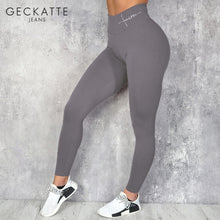 Load image into Gallery viewer, Umeko Sport Leggings for Fitness Women Fitness Push Up Elastic Letters Print Legging High Waist Plus Size Workout Gym Pants Slim
