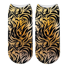 Load image into Gallery viewer, Fashion 3D Printing Animals Skin Zebra Socks Women Leopard Print Dalmatian Cute Socks Harajuku Cow Tiger Funny Ankle Socks
