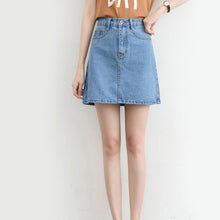 Load image into Gallery viewer, Zoki Sexy Women Denim Mini Skirt Fashion Summer High Waist Korean Black Skirt Blue Package Hip Jeans Harajuku Plus Size Cotton
