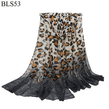 Load image into Gallery viewer, New winter sexy leopard cotton linen scarf Classic snake skin printed baliness wrap fashion shawl Tiger warm scarf female hijab
