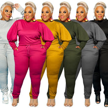 Load image into Gallery viewer, Plus Size Clothing 5xl Two Piece Outfits Women Sweatsuit Stretch Top Sweatpants Leggings Jogger Tracksuit Wholesale Dropshipping
