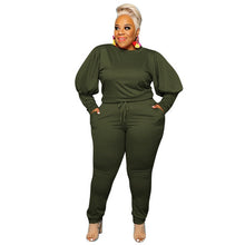 Load image into Gallery viewer, Plus Size Clothing 5xl Two Piece Outfits Women Sweatsuit Stretch Top Sweatpants Leggings Jogger Tracksuit Wholesale Dropshipping
