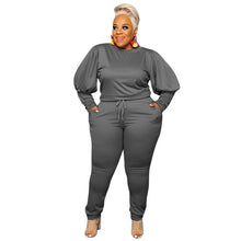 Load image into Gallery viewer, Plus Size Clothing 5xl Two Piece Outfits Women Sweatsuit Stretch Top Sweatpants Leggings Jogger Tracksuit Wholesale Dropshipping
