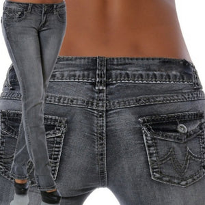 Plus Size Jeans 2020 New Woman Blue Midi Waist Straight Denim Trousers Mom Jeans Female Elastic Pencil Jean Pants