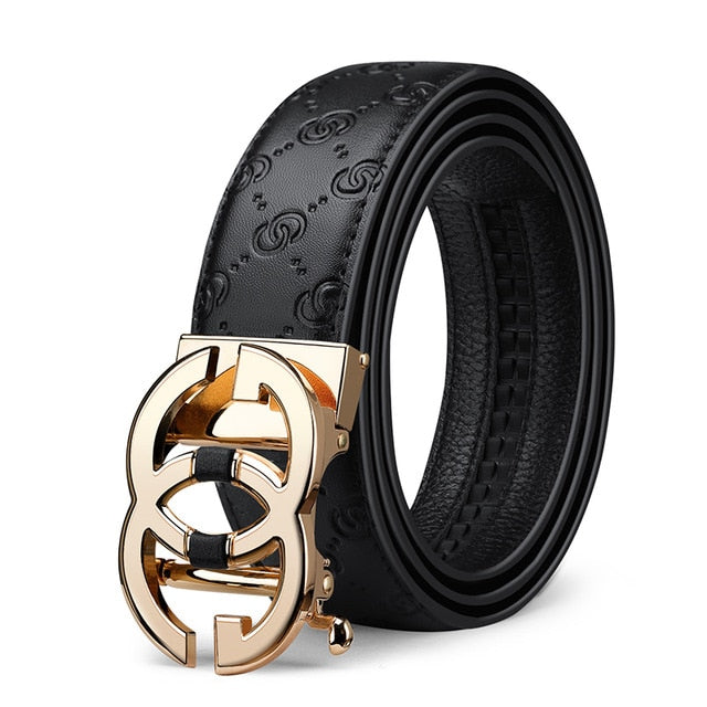 Famous Belt Men's Belts Quality Genuine Luxury Leather Belt Belt Male Strap  Male Metal Automatic Buckle For Men - Temu Italy