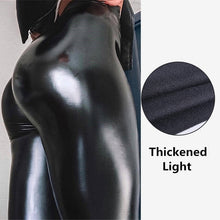 Load image into Gallery viewer, S-5XL Plus Size Winter PU Leather Leggings Women  Thickened Warm Legging High Waist Leggings Black Leather Pants Women
