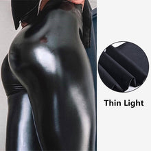 Load image into Gallery viewer, S-5XL Plus Size Winter PU Leather Leggings Women  Thickened Warm Legging High Waist Leggings Black Leather Pants Women
