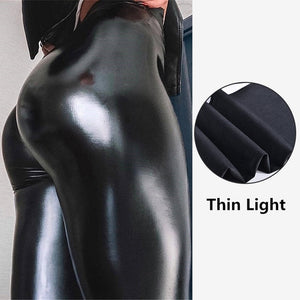 S-5XL Plus Size Winter PU Leather Leggings Women  Thickened Warm Legging High Waist Leggings Black Leather Pants Women