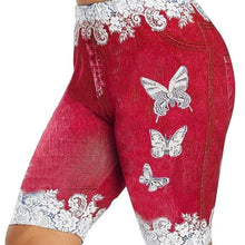 Load image into Gallery viewer, Printed False Denim Yoga Pant 3\4 Women Jeans Leggings High Waist Breeches Capri Pants Super Elastic Jeggings Plus Size 5XL
