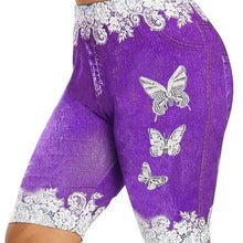 Load image into Gallery viewer, Printed False Denim Yoga Pant 3\4 Women Jeans Leggings High Waist Breeches Capri Pants Super Elastic Jeggings Plus Size 5XL
