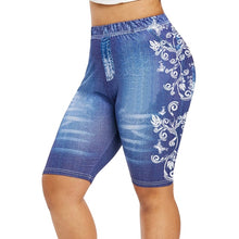 Load image into Gallery viewer, Printed False Denim Yoga Pant 3\4 Women Jeans Leggings High Waist Breeches Capri Pants Super Elastic Jeggings Plus Size 5XL
