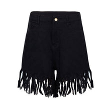 Load image into Gallery viewer, Plus Size S-3XL Tassel Casual Denim Shorts Women Elastic High Waist Short Jeans Summer Streetwear Fashion Trousers
