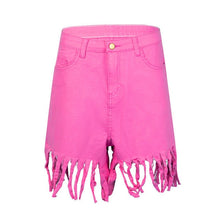 Load image into Gallery viewer, Plus Size S-3XL Tassel Casual Denim Shorts Women Elastic High Waist Short Jeans Summer Streetwear Fashion Trousers
