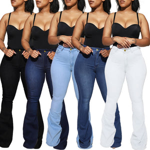 2020 Autumn Winter High Waist Mom Jeans Flare Jeans For Women Denim Skinny Jeans Wide Leg Female Pants Plus Size Ladies